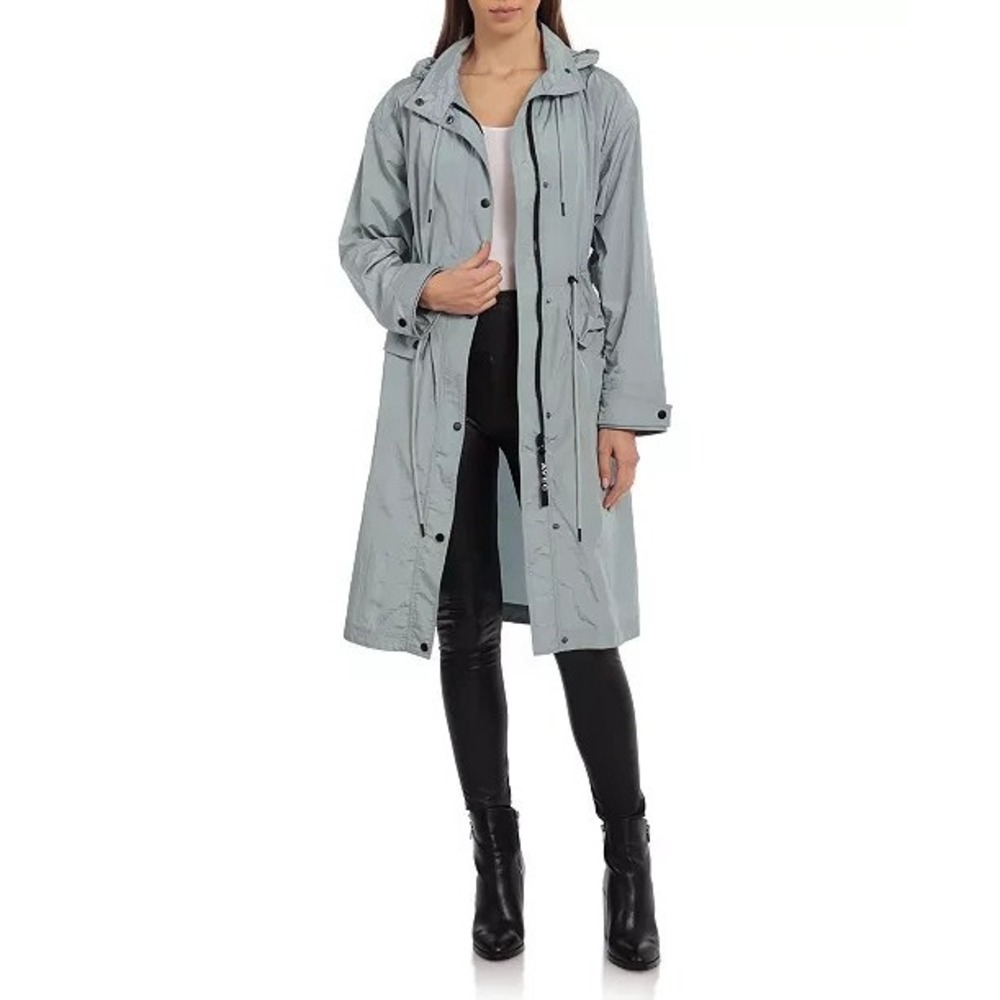 Avec Les Filles Oversized Iridescent Anorak Raincoat‎ XXL Seabreeze Blue